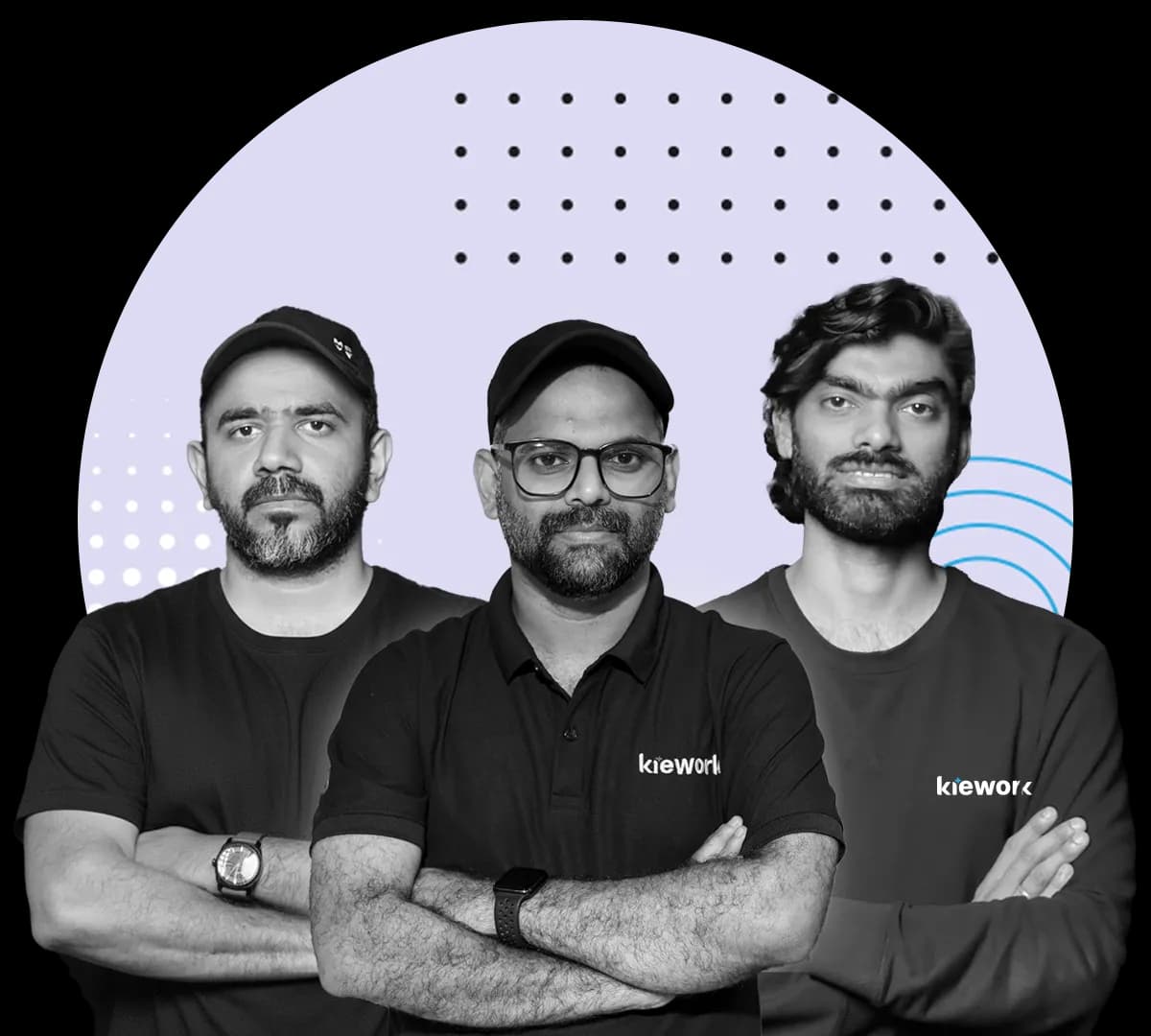 Kiework Founders Javad PK, Sujith PS, and Jahfar C