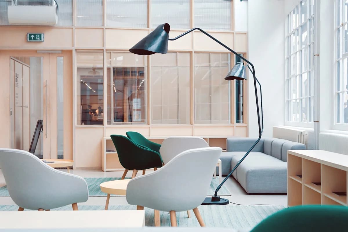 Modern office cafeteria area for team breaks