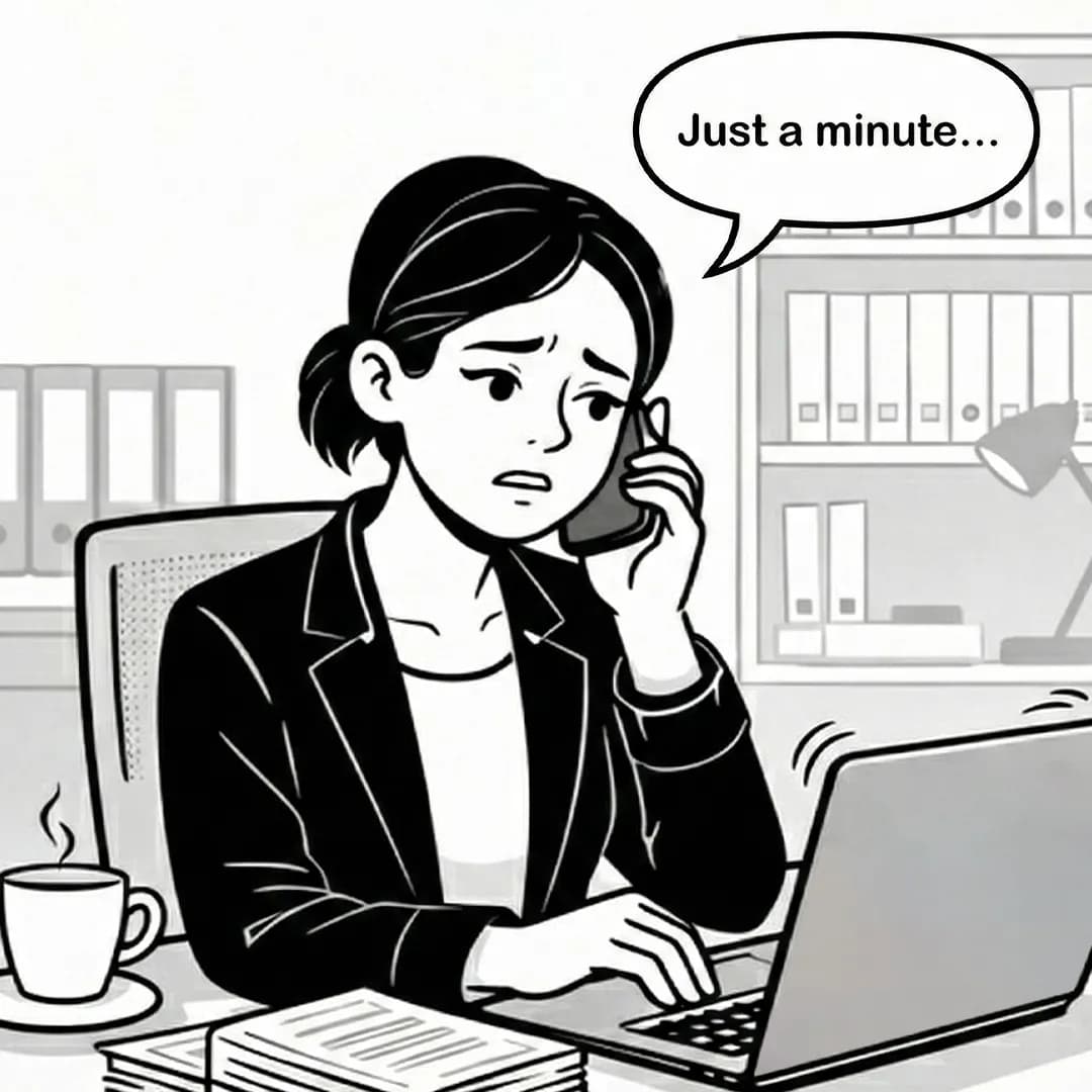Stressed HR manager dealing with manual payroll spreadsheets
